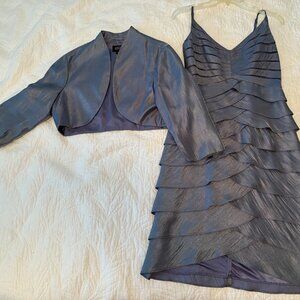 Adrianna Papell Occasions Size 12 dress with bolero jacket iridescent lavender